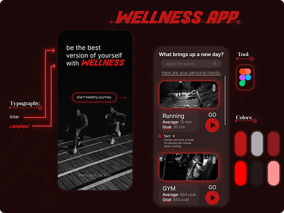 WELNESS APP WOW SHOT app design gym health sport ui ux vector