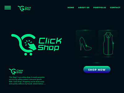 Online shopping C letter minimalist logo for "Click Shpo"