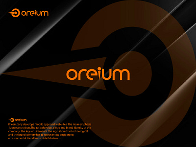 Oreium logo design Tech, technology, brandig