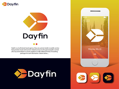 Dafin logo design for a fictional travel agency