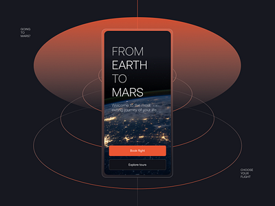 From Earth to Mars - app concept app concept cosmos earth mars mobile rocket space travel ui