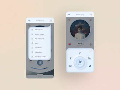 Social Share - Music App app design design interface social social share typography ui user interface