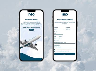 neo airways - daily ui 001 app dailyui design graphic design ui ux