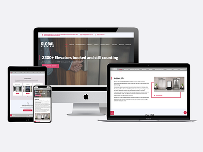 Global Elevators Website development branding graphic design ui