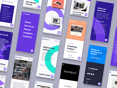 Slickweb website - mobile screens