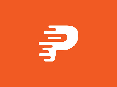 P logo branding design fast graphic design logo logo design logos mark orange speed typography