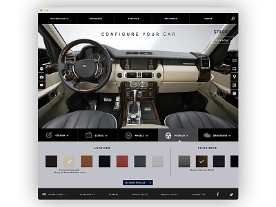 Land Rover UI car graphic design land rover ui ui design user interface ux web web design website