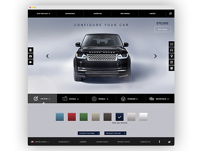 Land Rover UI car graphic design land rover ui ui design user interface ux web web design website