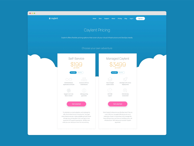 Software Pricing Page animation clouds design flat pricing pricing page pricing plans ui ui design userinterface ux web