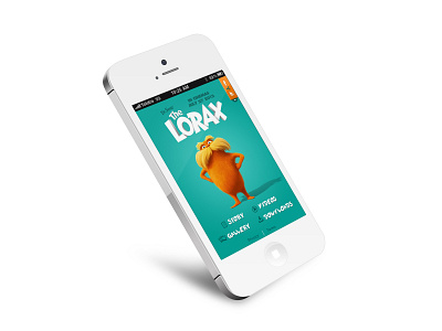 The Lorax iPhone app app design film graphic design ios iphone lorax marketing movie ui user inteface