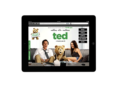 Ted iPad website parallax animation effect