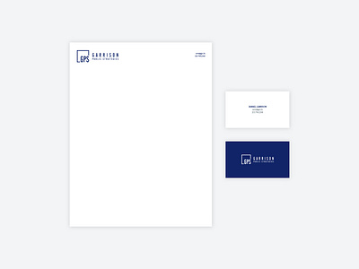 GPS letterhead and business cards brand identity branding business card design graphic design la letterhead lobbyist logo navy stationery type typography