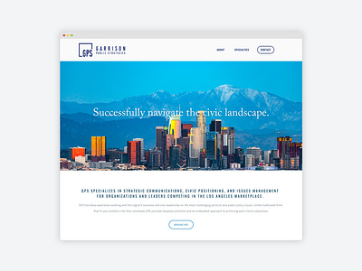 GPS website blue design graphic design homepage la lobbyist los angeles politics squarespace typography ui ui design web web design website