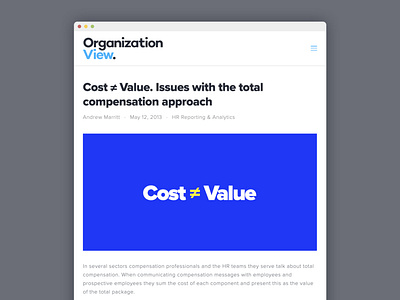 OrganizationView blog design