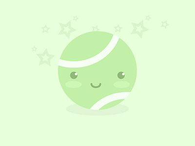 Patient tennis ball ball cute green icon kawaii light patient tennis