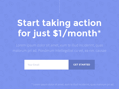 Get started action clean click design email flat form get started to typography ui