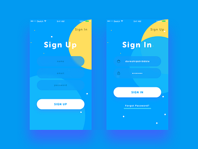 Daily UI #1 - Sign Up / Sign In blue challenge circles cyan in sign ui up yellow