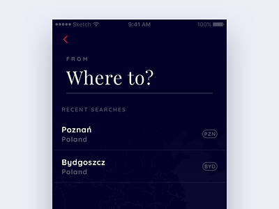 Search Airport app book dark flight flights red results search