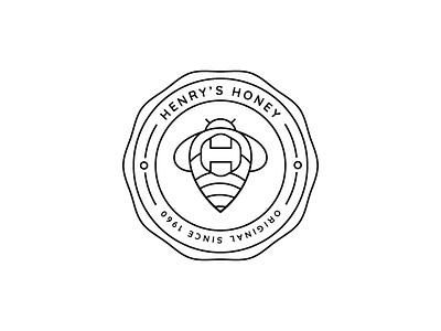 Henry's Honey bee henrys honey logo madebydor yellow