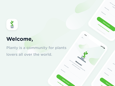 Planty - Community for plants lovers design green illustration login plants signup ui ui design ux