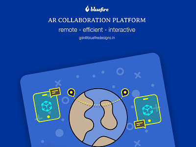 Graphic work done for AR Collaboration Platform app augmented reality blue branding design flat icon illustrator minimal vector website websites