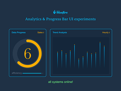 Analytics & Progress UI Components Design after effects animation blue dashboard flat gradients illustrator ui