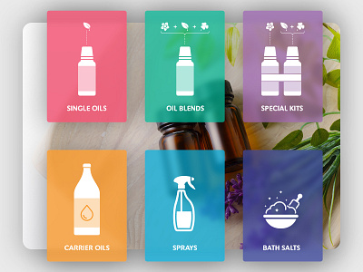 UI Design Snippet from a Project brand branding concept essential oils flat interface layout ui ux vector website