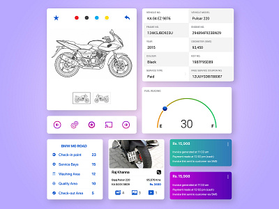 UI Design - Bike Service Center bike car colors design illustration mobile neon service ui ux vehicle