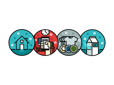 Dribbble Icon cellphone clock clothes hand home house material milk office scan