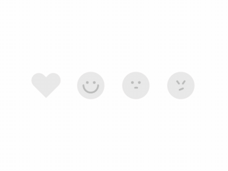 Feedback Reactions - Interaction angry animation emojis emotion happy heart interaction interaction design normal