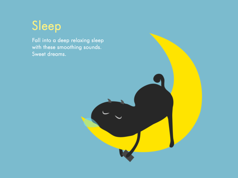 Sleep and Music animation character duik music app sleeping