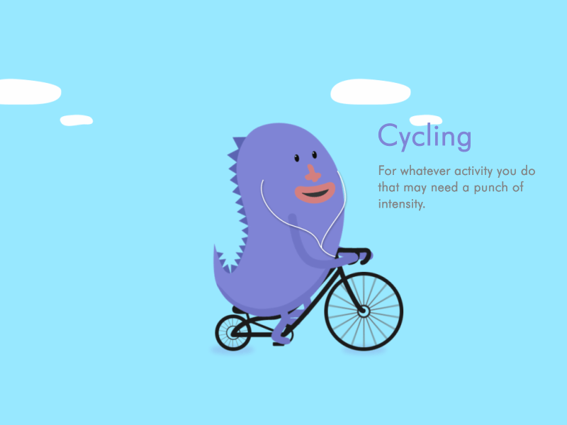 Cycling and Music animation character cycling duik music app