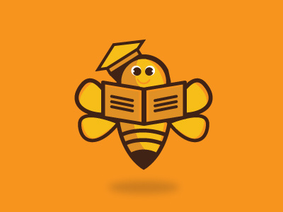 scholarshipBee logo bee book education illustration logo scholarship technolion