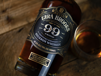 Ezra Brooks 99 bottle bourbon design label logo packaging spirits whiskey