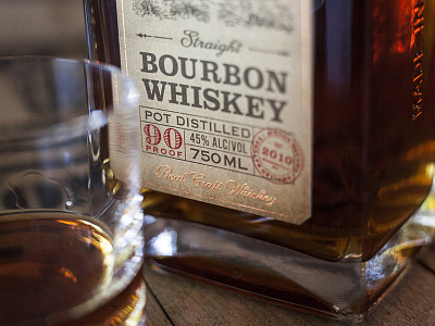 Woodinville Whiskey Co. Label Detail bottle bourbon glass label print spirits whiskey