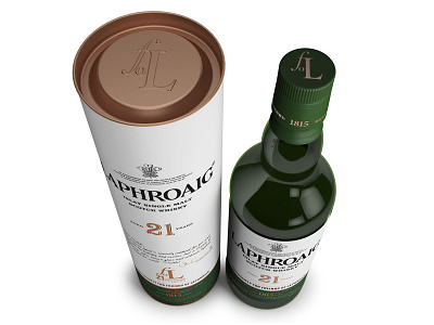 Laphroaig 3D Packaging Comp 3d bottle liquor packaging spirits whisky