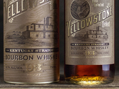 Yellowstone Select Bourbon bourbon gold kraft label whiskey yellowstone