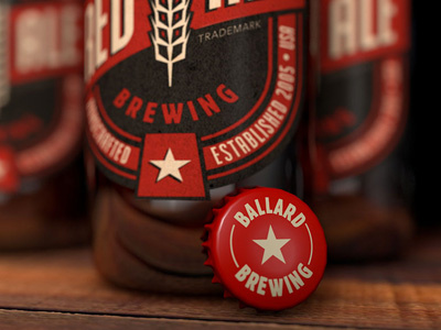 Red Ale 3d beer label packaging