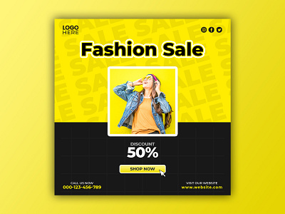 Template Social Media Fashion Sale Design background banner branding design facebook fashion feed flyer freepik graphic illustration instagram mobile post poster print product design promotion social media template