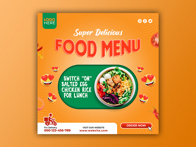 Template Social Media Super Delicious Food Menu Design background banner branding design facebook fast food feed flyer food freepik graphic instagram menu mobile post poster product design promotion social media template