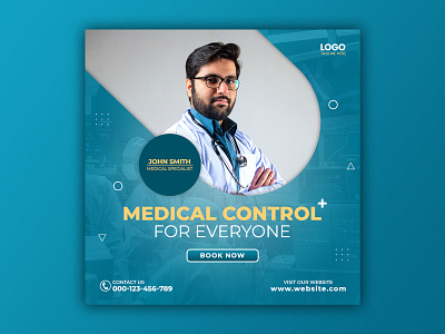 Template Social Media Medical Control Design art background banner design facebook feed flyer freepik graphic graphic design health instagram medical mobile post poster print promotion social media template