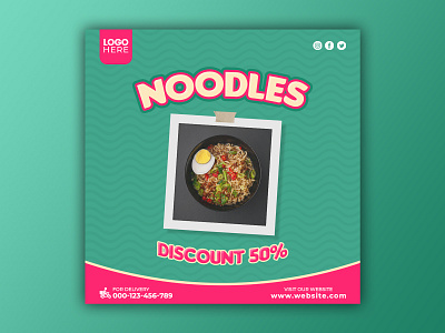 Template Social Media Noodles Design banner branding design discount facebook fast food feed flyer food menu freepik graphic design instagram mobile noodle post poster promotion restaurant social media template