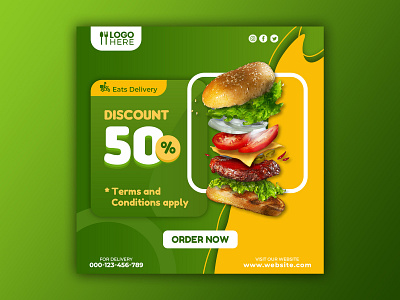 Template Social Media Food Menu Design banner branding burger design discount facebook fast food feed flyer food menu freepik graphic design instagram mobile post poster promotion restaurant social media template