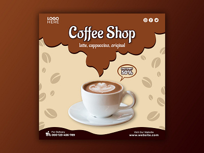 Template Social Media Coffee Shop Design