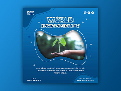 Template Social Media World Environment Day Design banner branding design earth environment facebook feed flyer freepik graphic design instagram mobile nature plant post poster promotion social media template world