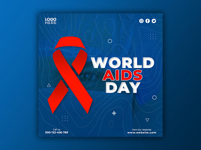 Template Social Media World Aids Day Design