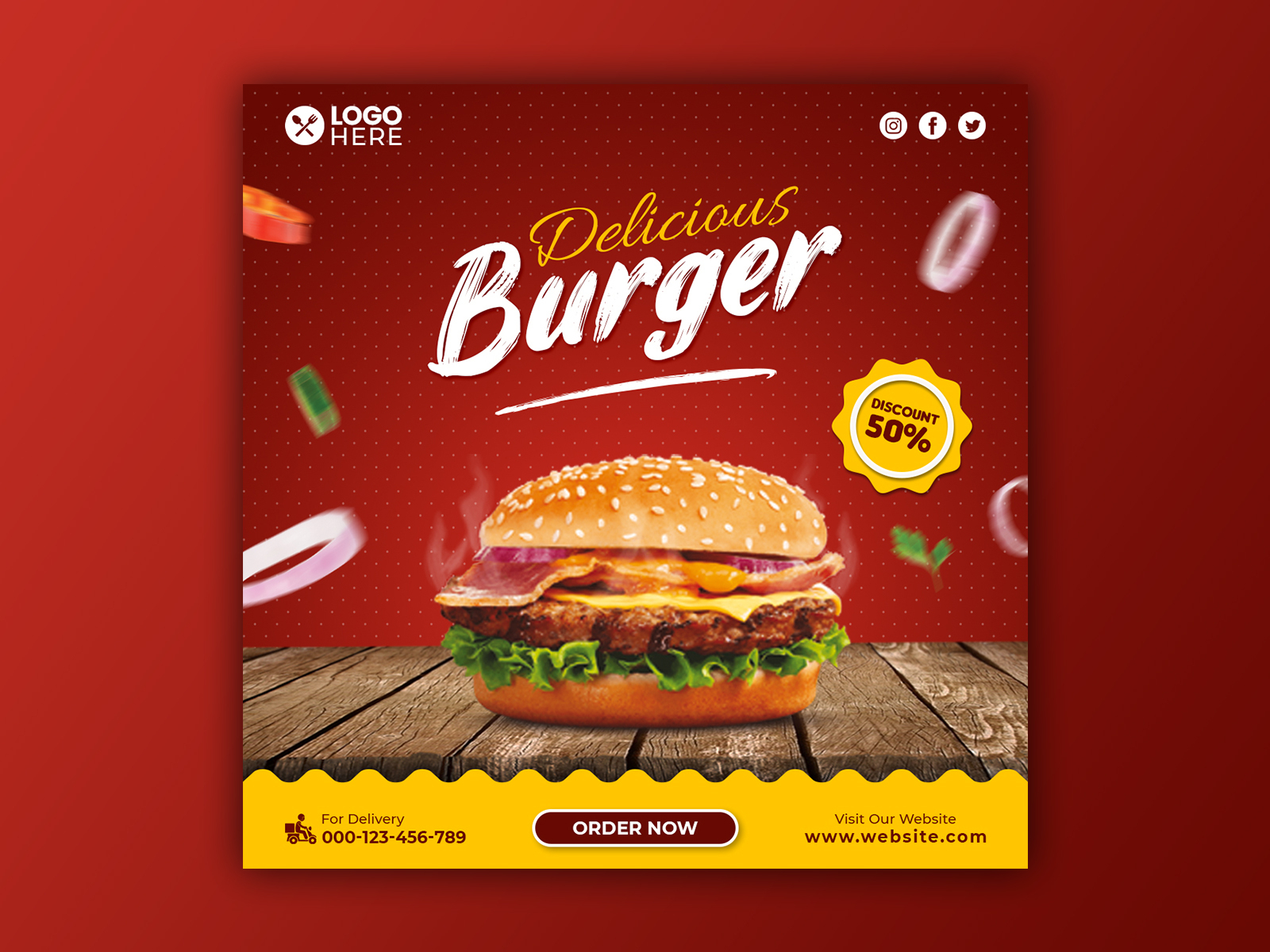 Template Social Media Delicious Burger Design by Silah Afghani on Dribbble