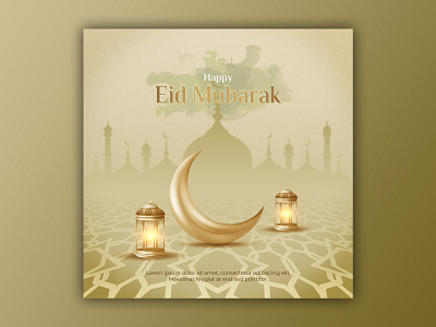 Template Social Media Happy Eid Mubarak Design arabic banner branding design eid mubarak facebook feed flyer freepik graphic design greeting instagram islamic mobile post poster promotion ramadan social media template