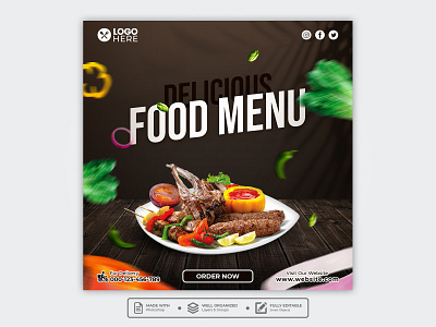 Template Social Media Food Menu Design banner branding design facebook feed flyer food menu freepik graphic design illustration instagram mobile post poster print product design promotion restaurant social media template