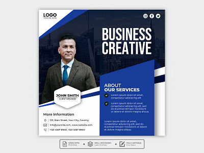 Template Social Media Business Creative Design agency banner branding business corporate creative design facebook feed flyer freepik graphic design instagram marketing mobile post poster promotion social media template